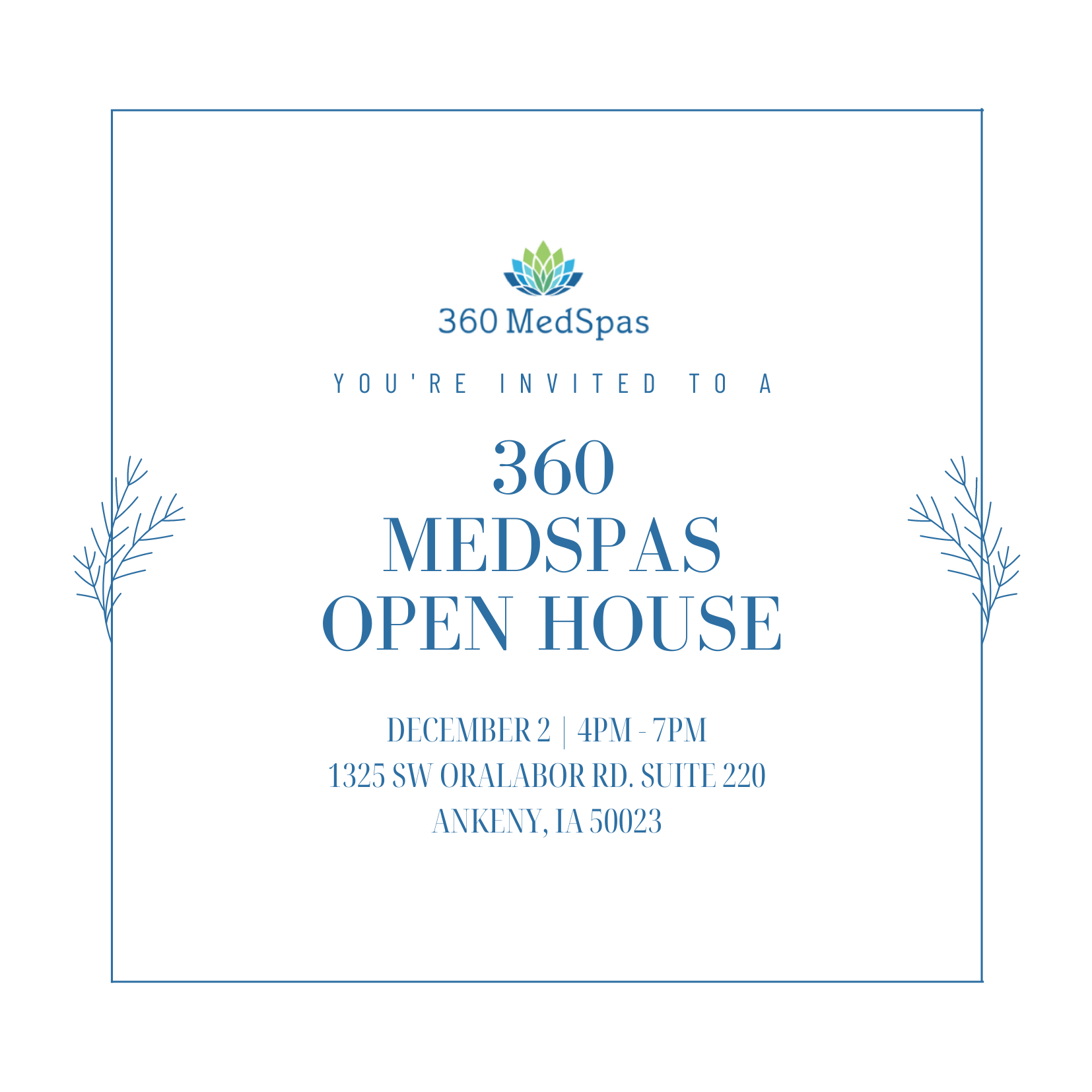 Minimalist Pink Blue Holiday Open House Invitation (1)